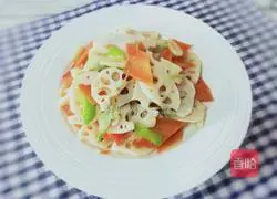 Illustration of how to make carrots and lotus root slices 10