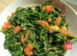 Illustration of how to make fried pea tips (bean sprouts) with tomatoes 8