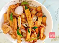 Illustration of how to make fried tofu with onions 12