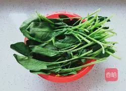 Illustration of how to make oil-consuming spinach 2