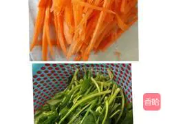 Illustration of how to mix spinach with vermicelli 3