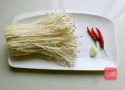 Illustration of how to mix Enoki mushrooms 1