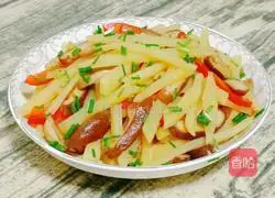 Illustration of how to stir-fry potatoes with mushrooms 12