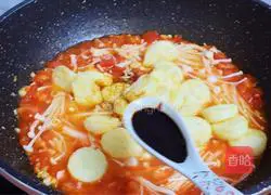 Tomato Japanese tofu Enoki mushroom bento Practice illustration 11