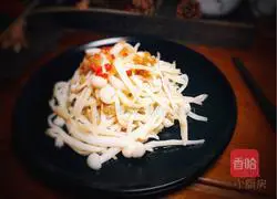 Illustration of how to make shredded seafood mushrooms 9