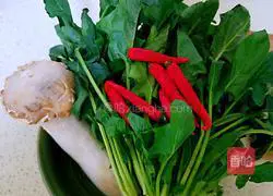 Illustration of how to make king oyster mushrooms with spinach 1