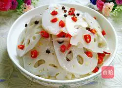 Illustration of how to make cold lotus root slices 14