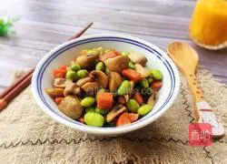 Illustration of how to cook green beans and mushrooms 9