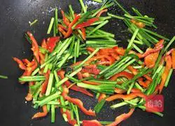 Meal-fried leek with red pepper Illustration of how to do it 5