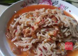 Illustration of how to make tempeh with enoki mushrooms 1