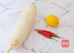 Illustration of how to make spicy and sour white radish 1