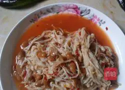 Illustration of how to make tempeh mixed with enoki mushrooms 11