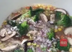 Illustration of how to make broccoli in soup stock 7