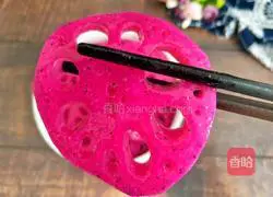 Illustration of how to make rouge lotus root slices 1