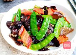 Illustration of how to make fungus and snow peas 10