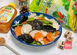 Illustration of how to make fried snow peas and vegetables 12