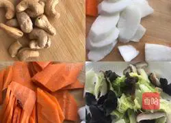 Illustration of how to make cashews, yams and carrots 2