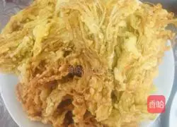 Illustration of Fried Enoki Mushrooms 7