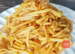 Illustration of how to make cold and spicy potato shreds 8