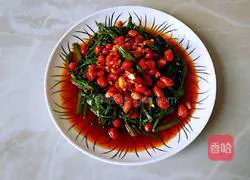 Illustration of how to make cold water spinach 10