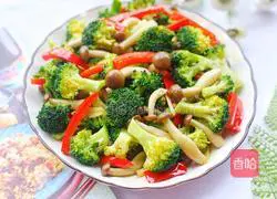 Illustration of how to stir-fry broccoli and mushrooms 13