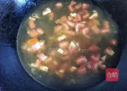 Illustration of tomato, enoki mushroom and tofu stew 5