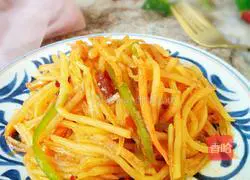 Illustration of how to make fish-flavored potato shreds 10