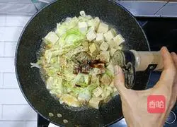 frozen Illustration of how to make tofu stewed with cabbage 15