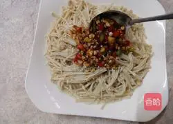 Illustration of how to make cold garlic mushrooms 10