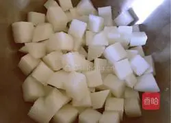 Illustration of how to make Korean radish pickles 1