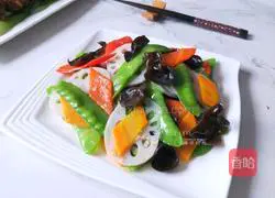 Illustration of how to make lotus pond stir-fry 14