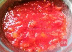 Illustration of how to make tofu mixed with tomato sauce 1