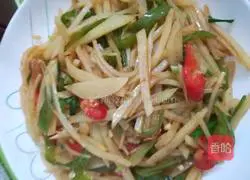 Illustration of how to make spicy and sour potato shreds 3