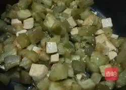 Illustration of how to make oyster sauce, eggplant and tofu 6
