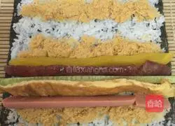 Illustration of how to make meat floss sushi 6