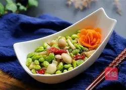 Illustration of how to make fried edamame with seafood mushrooms 8