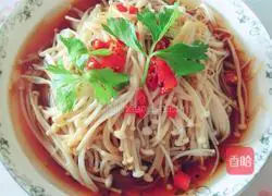 Illustration of how to make boiled enoki mushrooms 15