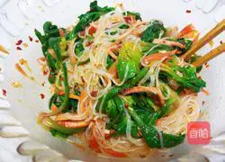 Illustration of how to make cold spinach vermicelli 12