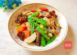 Illustration of how to make lotus pond stir-fry 18