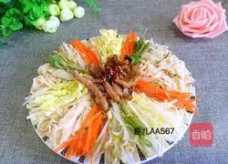 Illustration of how to make cabbage, bean sprouts, bean skin and carrots 10