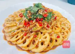 Illustration of how to make cold lotus root slices 7