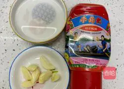 Illustration of making oyster sauce and Shanghai greens 2