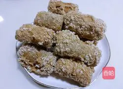 Snowflake meat minced bean curd skin Illustration of how to make a roll 11