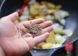 Illustration of how to make cumin, onion and potato slices 8