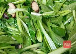 Illustration of how to stir-fry rapeseed with mushrooms 6