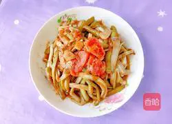 Illustration of how to stir-fry cattail with tomatoes 13 