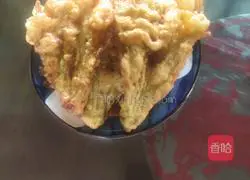 Illustration of how to make fried pumpkin flowers 9