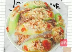 Illustration of how to make Golden Garlic Luffa Gu 9