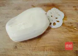 Illustration of how to make lemon and lotus root strips 1