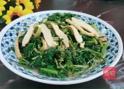 Illustration of how to stir-fry wild celery with dried shredded tofu 9